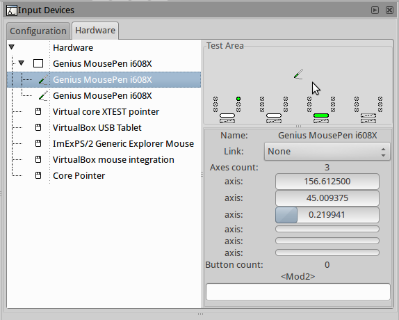 Inkscape 0.48 Input Devices dialogue hardware
test